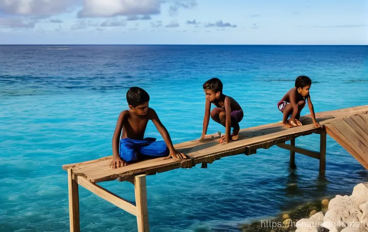 나우루 지속가능성 문제 - **Prompt:** A desolate, stark landscape of Nauru, showcasing the extensive environmental damage left...