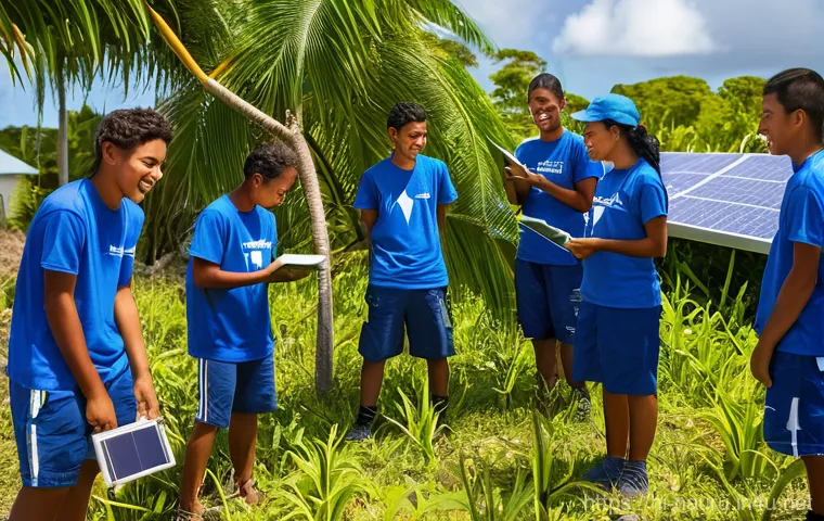 나우루 지속가능성 문제 - **Prompt:** A resilient Nauruan coastal community implementing their "Higher Ground Initiative" in r...